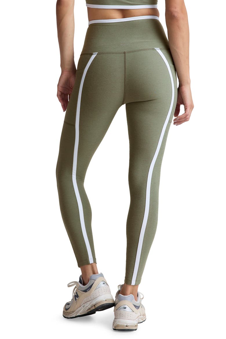 Out of Pocket Side Stripe High Waist Pocket Leggings, Alternate, color, GREY SAGE/ CLOUD WHI