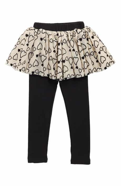 Doe A Dear Kids' Heart Mesh Velvet Skirted Leggings
