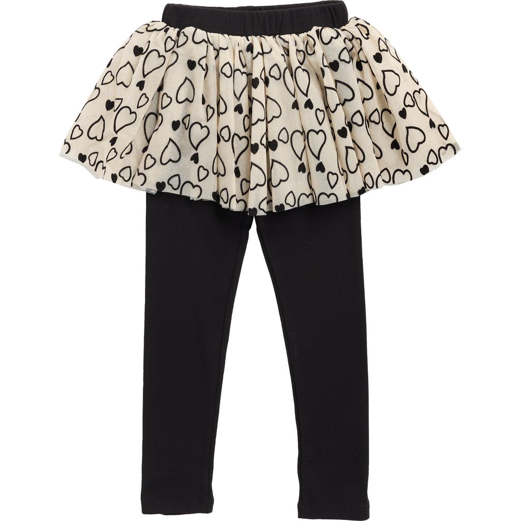 Doe A Dear Kids' Heart Mesh Velvet Skirted Leggings In Multi
