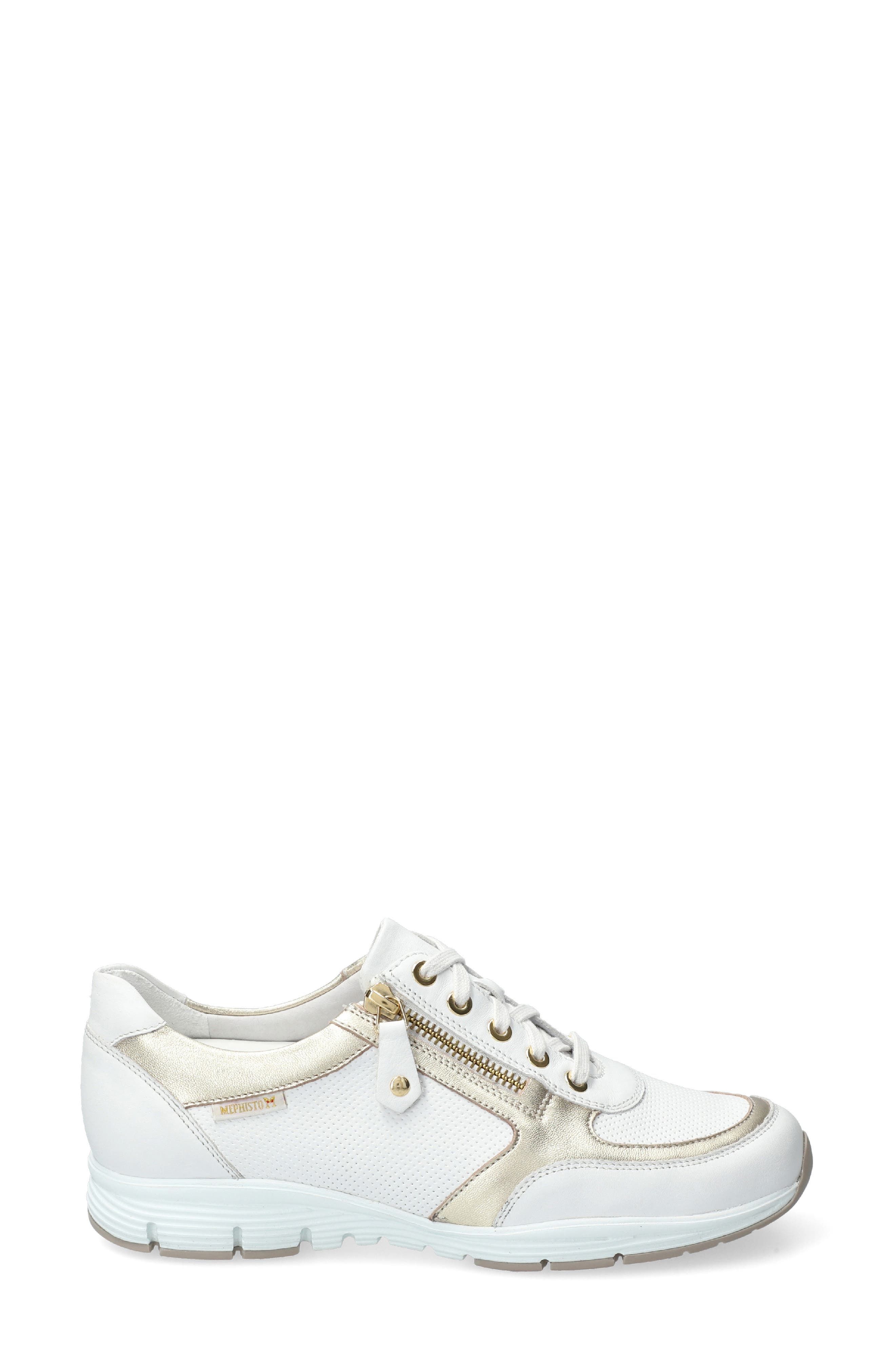 Mephisto Ylona Sneaker, Alternate, color, White/ Gold