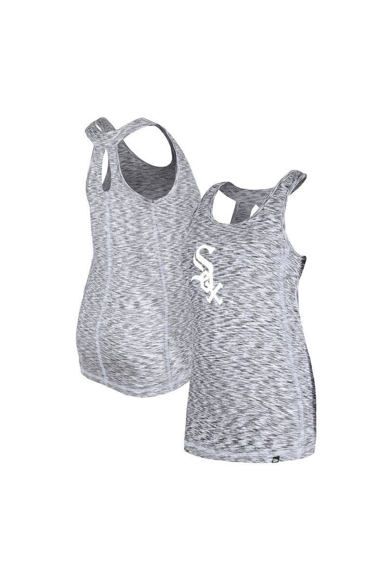 Women's New Era Black Chicago White Sox Space Dye Keyhole Back Tank Top, Main, color, Black