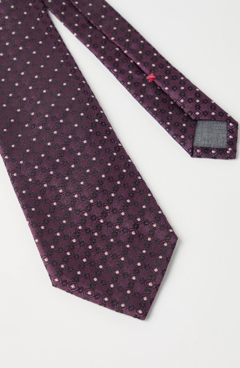 Brunello Cucinelli Necktie with jacquard pattern, Alternate, color, Burgundy