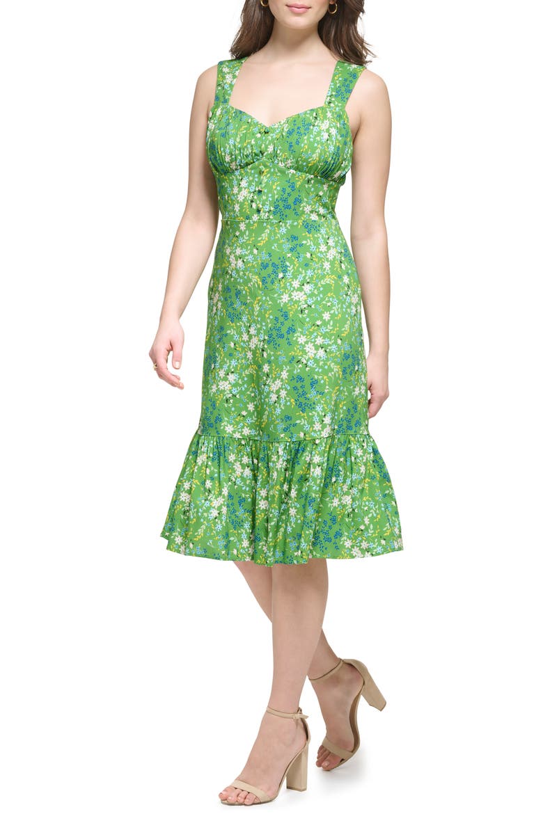 Floral Sweetheart Maxi Dress, Alternate, color, GREEN MULTI