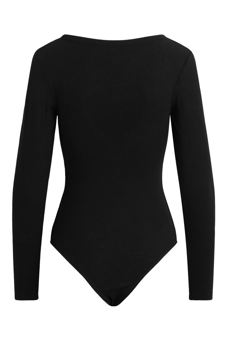 The Perfect Rib Bodysuit, Alternate, color, BLACK