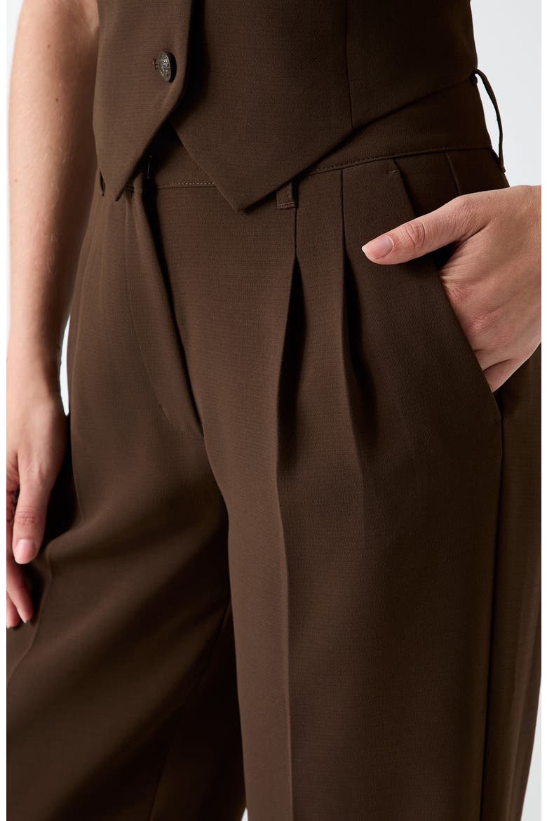 Theoline Perfect Pleated Pants, Alternate, color, BROWN