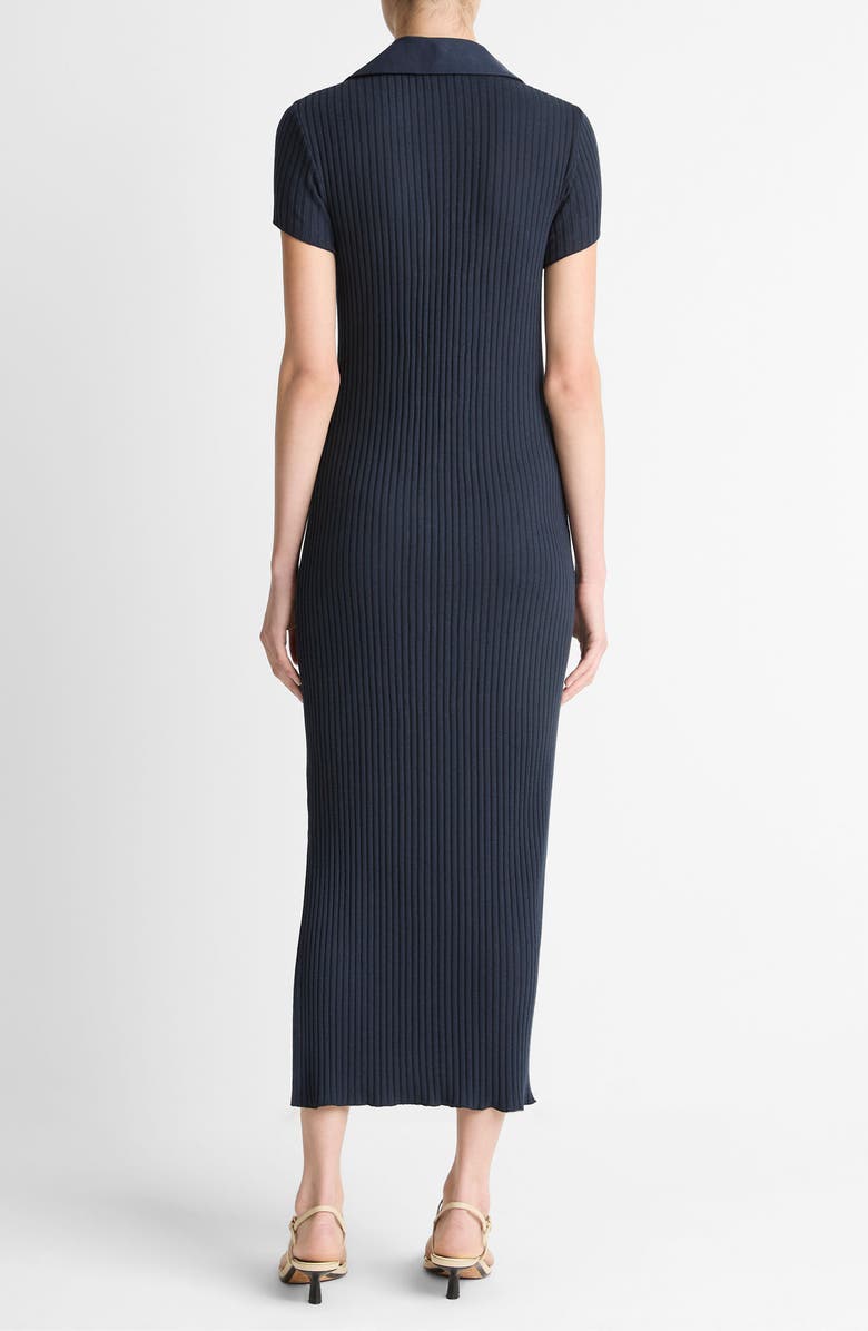 Vince Rib Polo Midi Dress, Alternate, color, Coastal