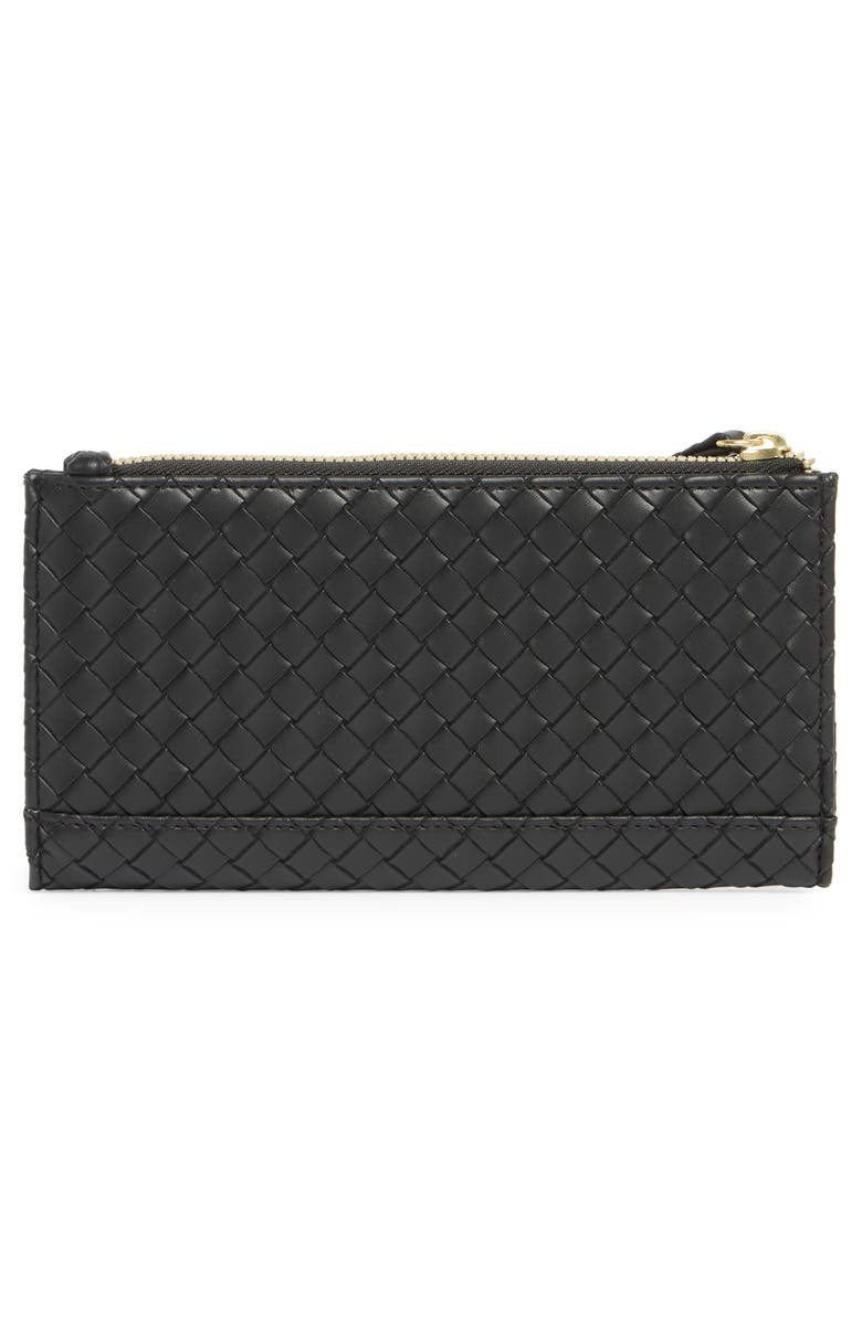 MUNDI SMALL LEATHER GOODS Lottie Woven Wallet, Alternate, color, Black