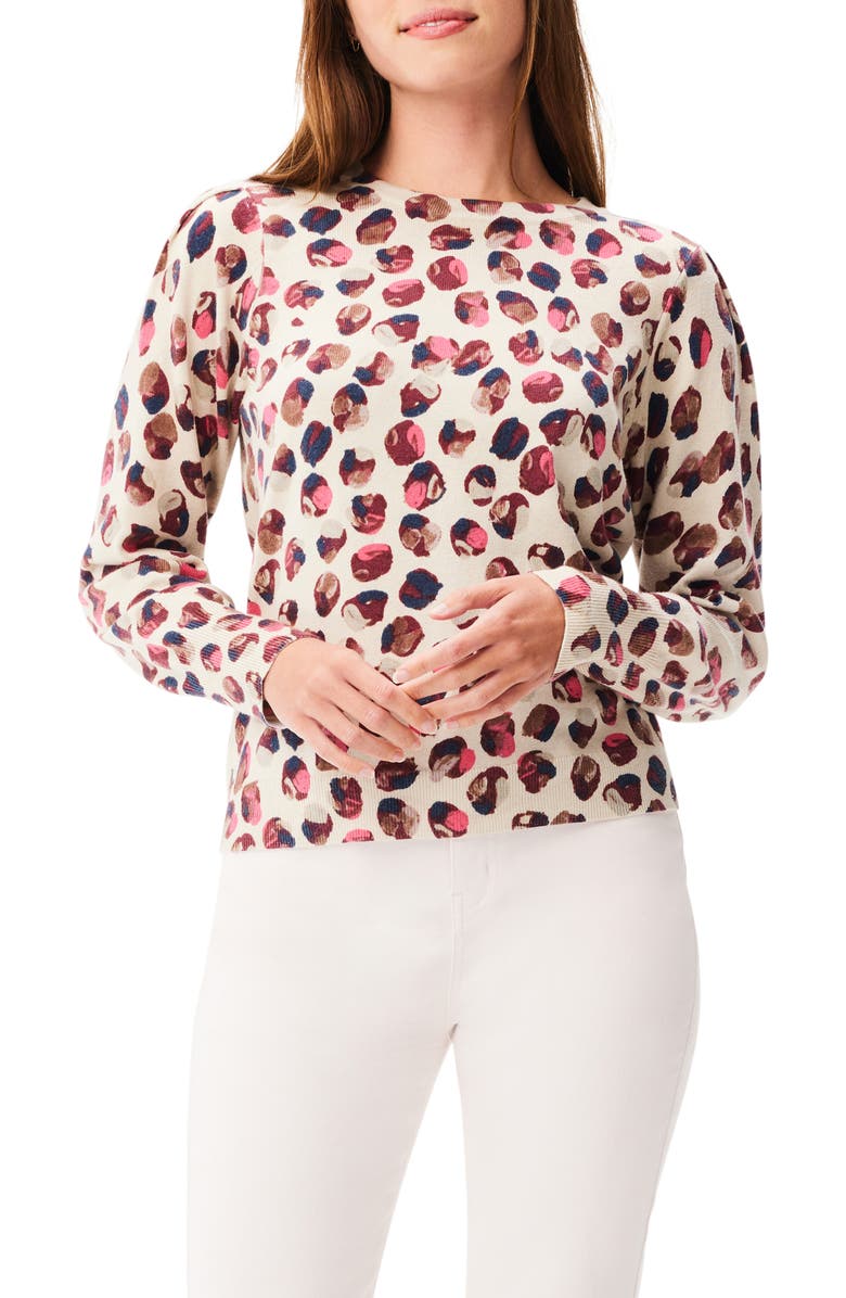 NIC+ZOE Blush Dot Cotton Blend Sweater, Main, color, 
