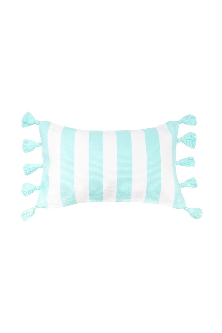 Cabana Stripes with Tassels Pillow Collection, Main, color, Blue