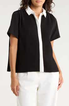 AREA STARS Trini Contrast Button Front Top