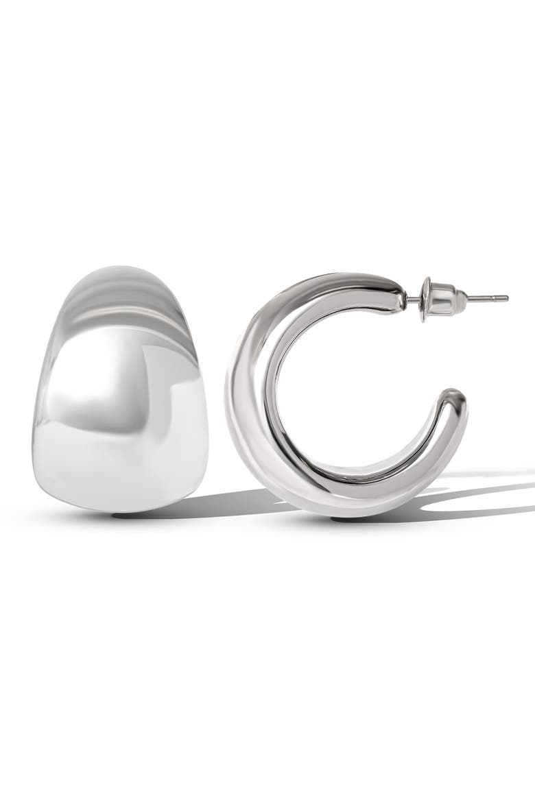 Dome Drop Earrings, Alternate, color, Silver