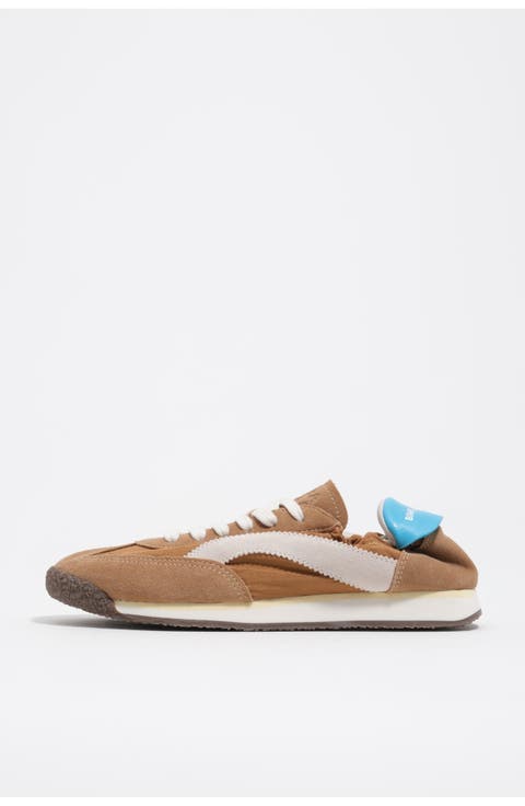 Suede & Nylon Elastic Sneakers