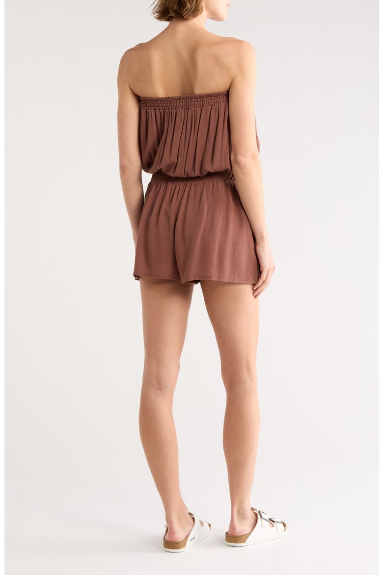 Strapless Cover-Up Romper, Alternate, color, CHOCOLATE