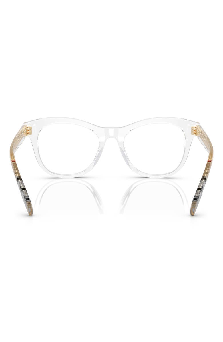 Burberry 44mm Small Cat Eye Optical Glasses, Alternate, color, Transparent / Demo Lens