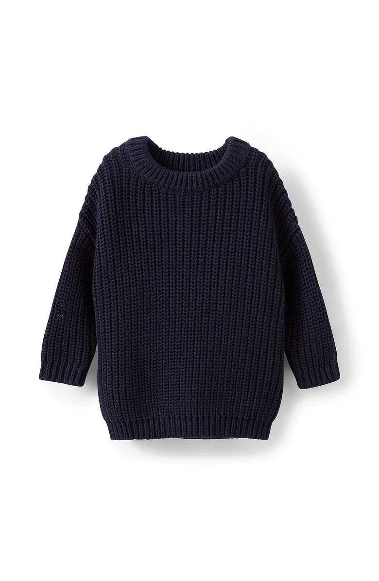 Cotton On Kids Connor Crew Neck Jumper, Main, color, Navy Ink