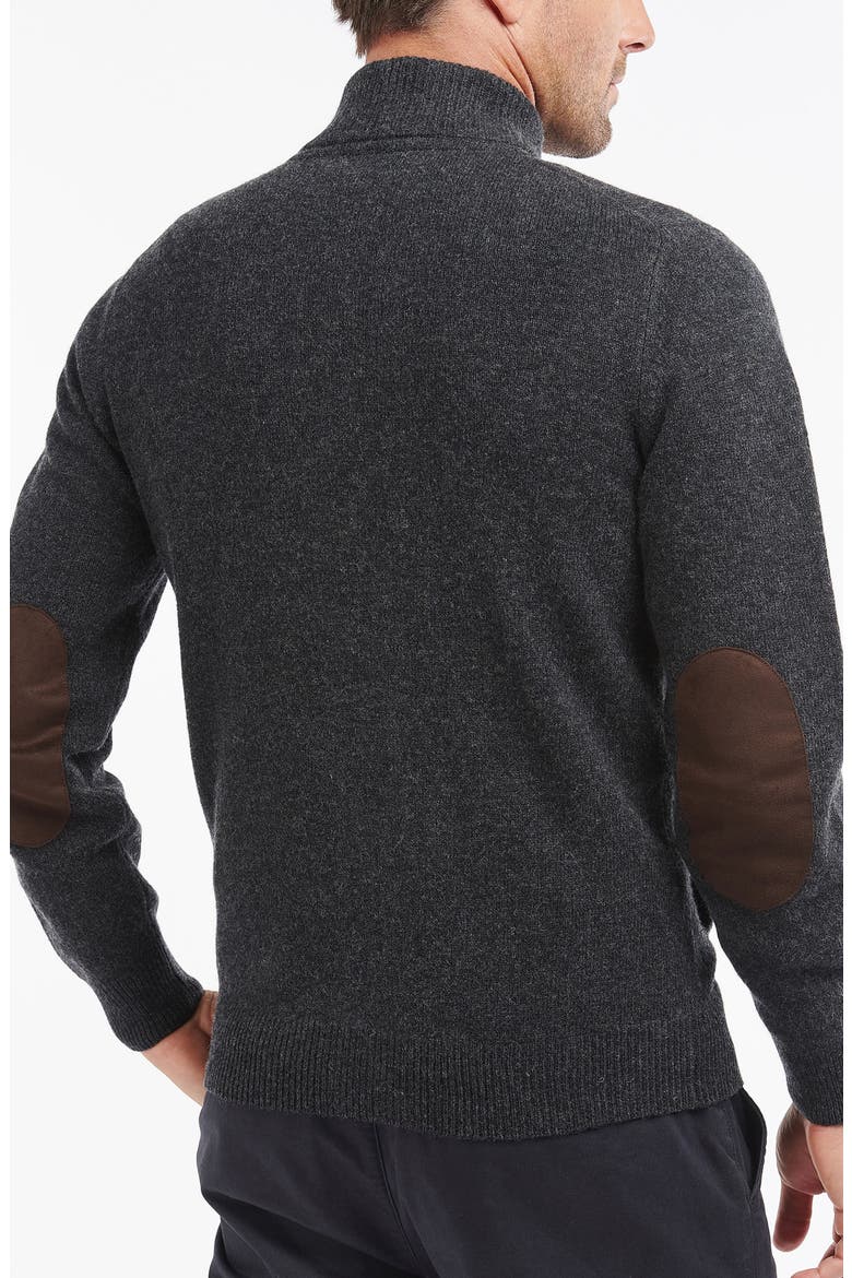 Elbow Patch Wool Cardigan, Alternate, color, CHARCOAL MARL