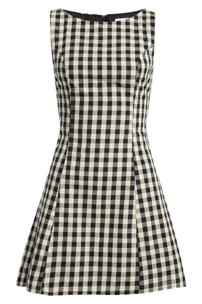 Circe Gingham Minidress, Alternate, color, BLACK GINGHAM