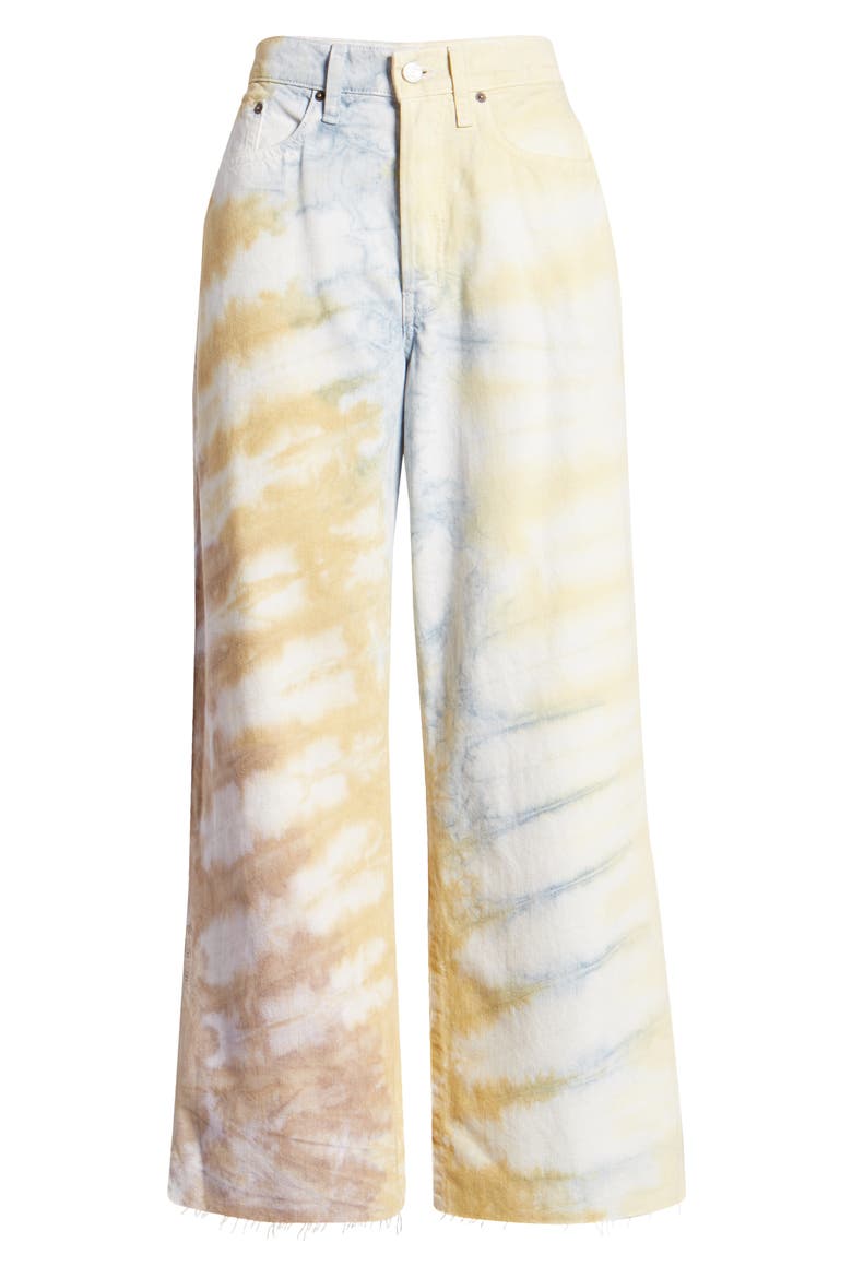 Devon High Waist Crop Wide Leg Jeans, Alternate, color, BOTANICAL TIE DYE