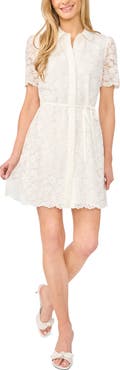 CeCe Tie Waist Lace Minidress
