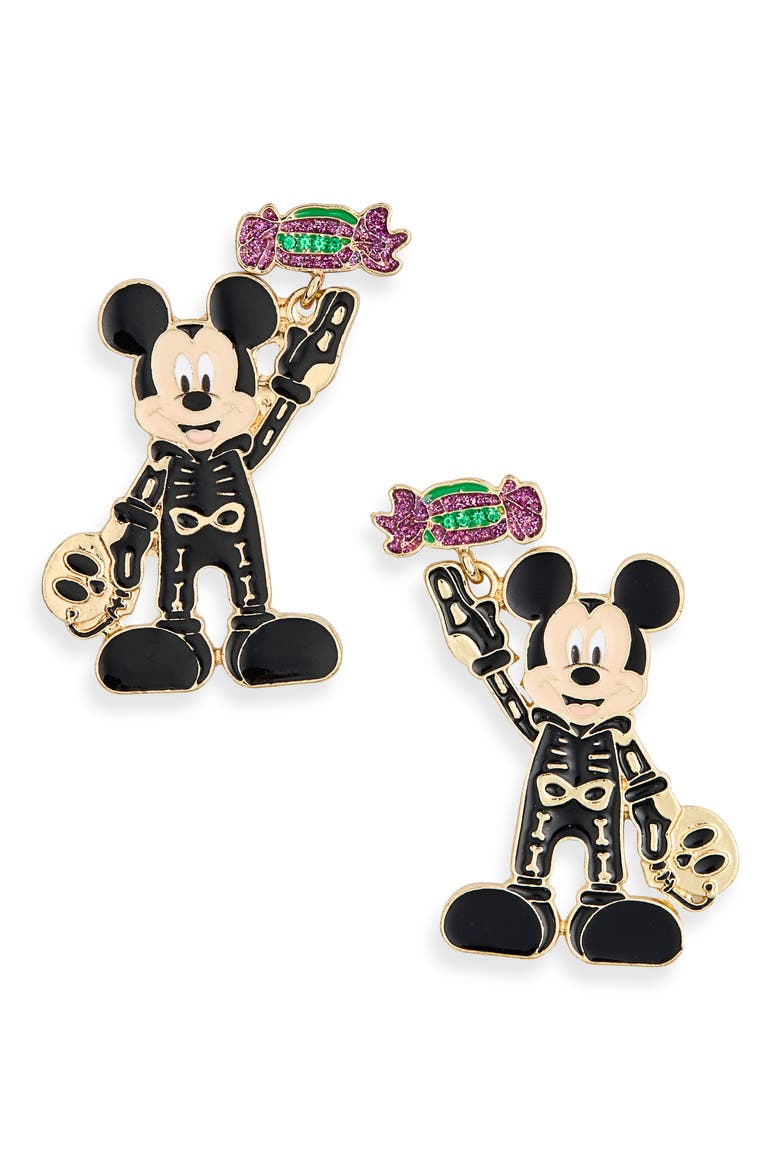 Disney Mickey Mouse Skeleton Drop Earrings, Alternate, color, MULTI