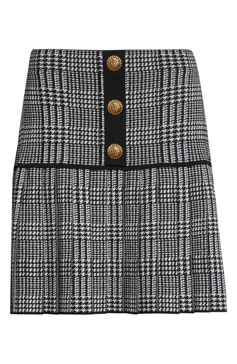 Balmain Prince of Wales Jacquard Skirt, Main, color, Black/ Natural