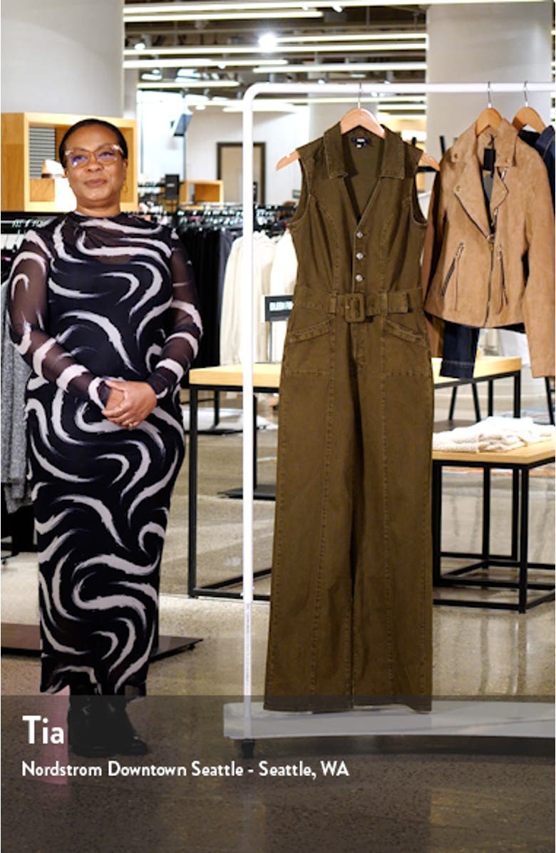 Sasha Belted Denim Jumpsuit, sales video thumbnail