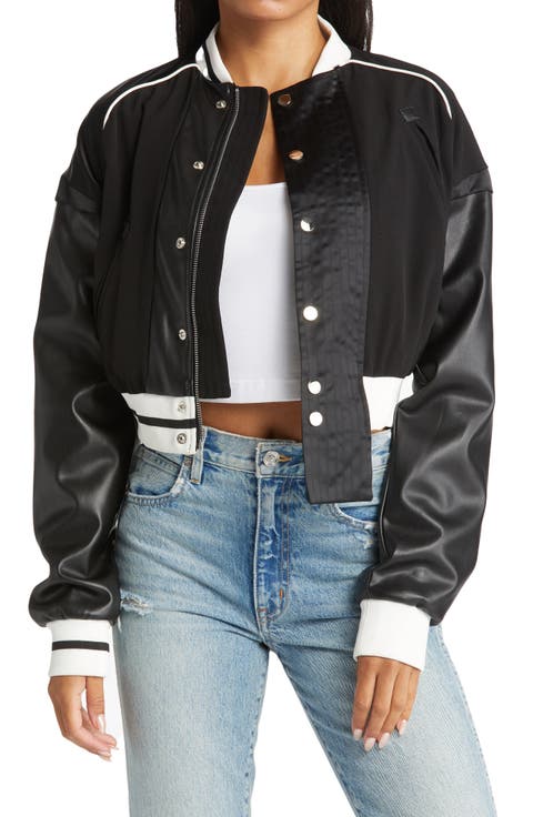 Mixed Media Bomber Jacket