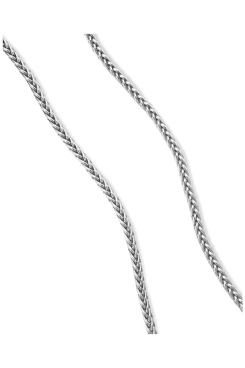 Men's Wheat Chain Necklace in 18K Yellow Gold or Sterling Silver, 2.5mm, Alternate, color, STERLING SILVER