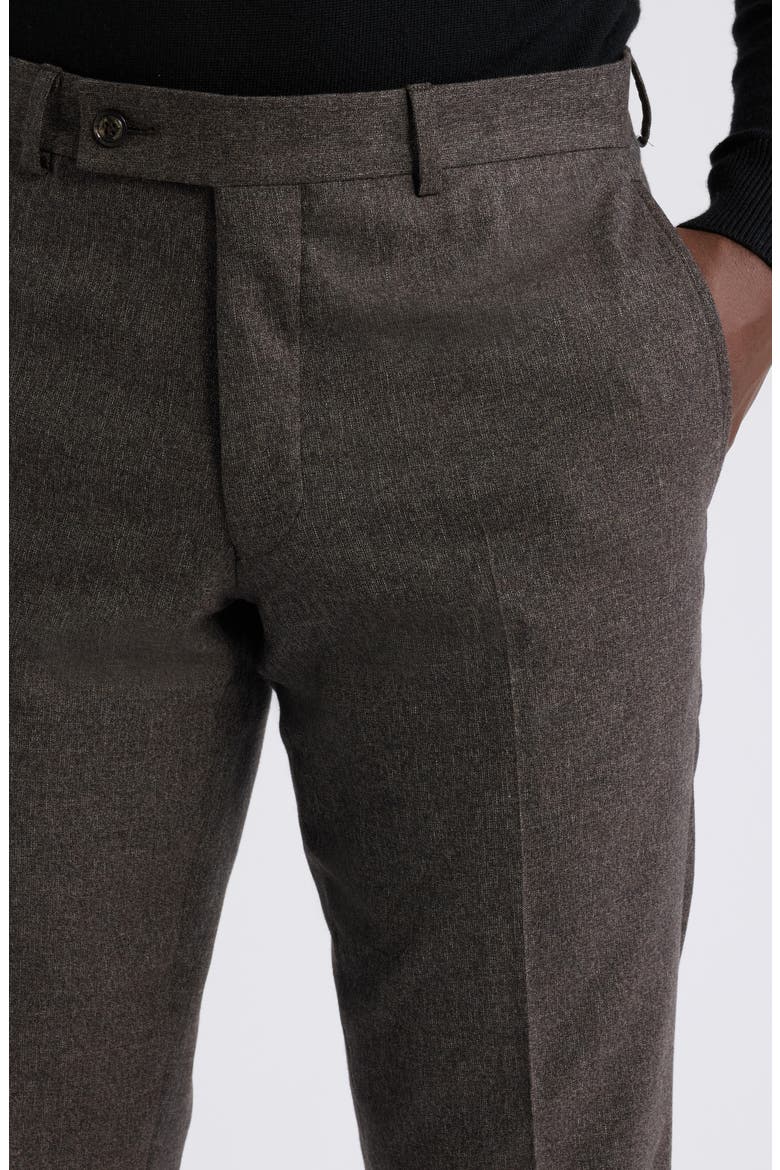 Patrick Flat Front Wool Blend Dress Pants, Alternate, color, DARK BROWN