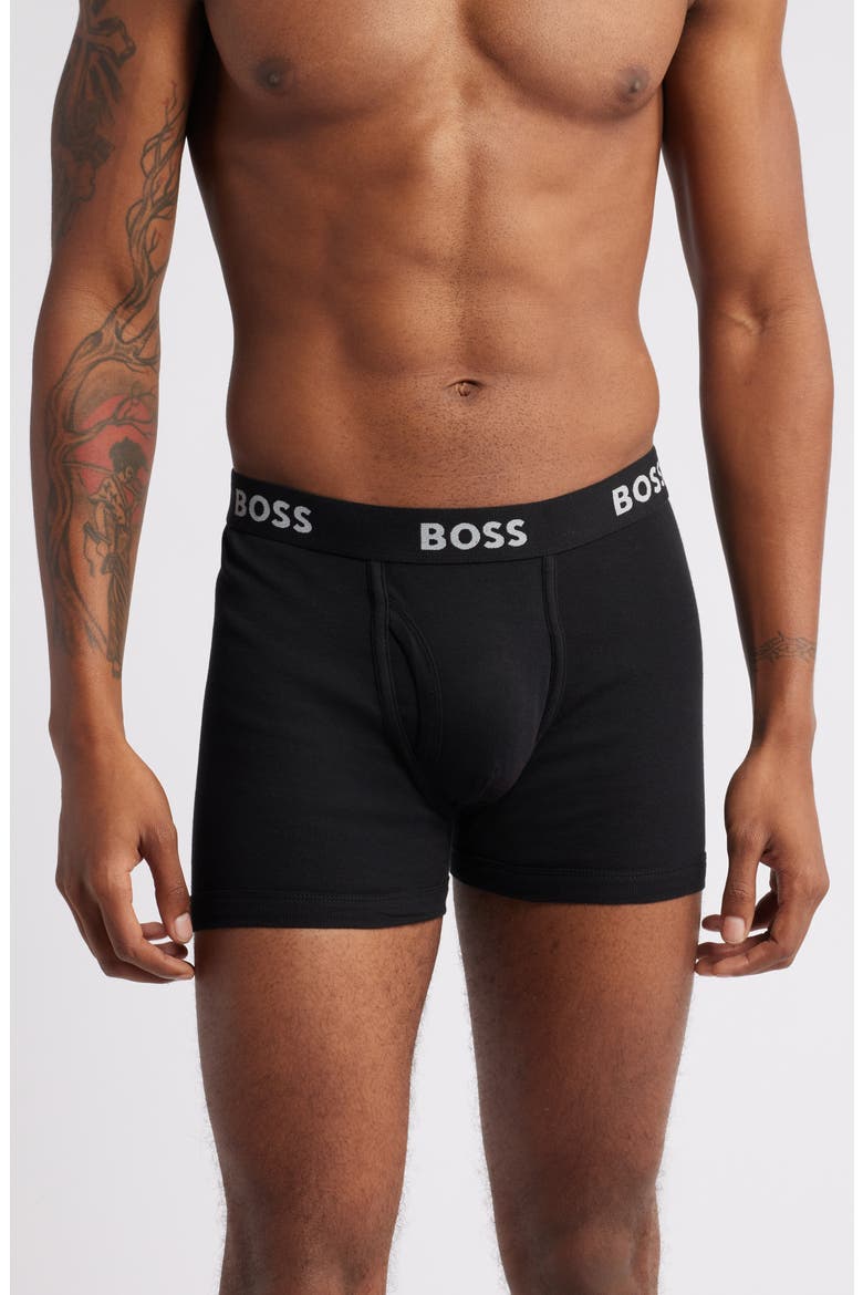 5-Pack Authentic Cotton Boxer Briefs, Alternate, color, BLACK