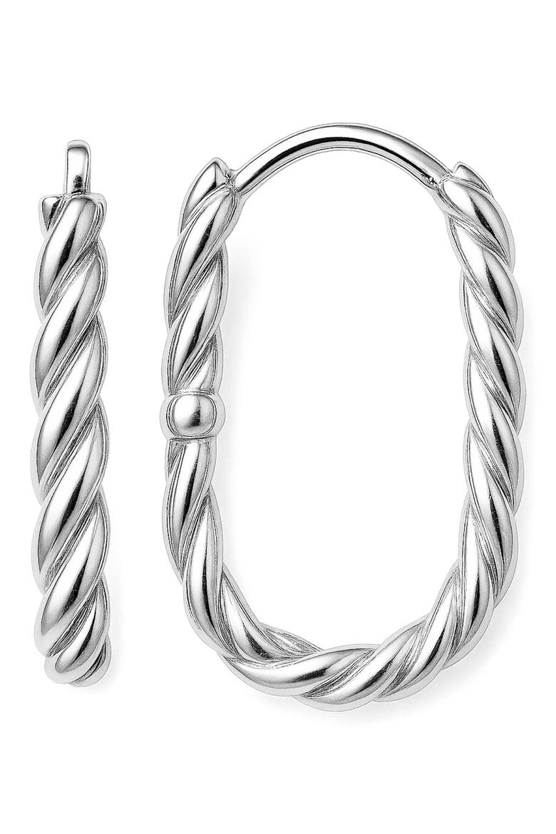 Twisted Hoop Earrings, Main, color, SILVER