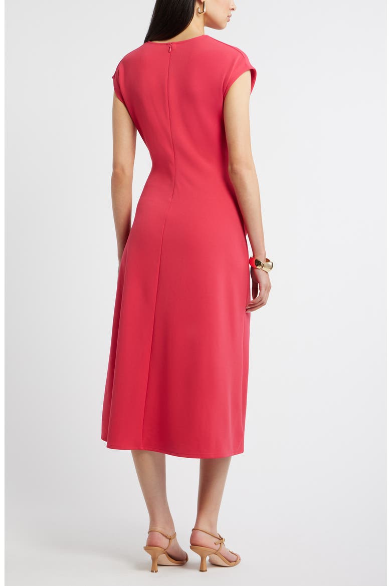Side Ruched Knit Midi Dress, Alternate, color, RED JAZZY