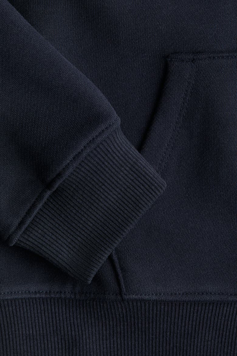 Cotton Zip-through Hoodie, Alternate, color, Navy blue