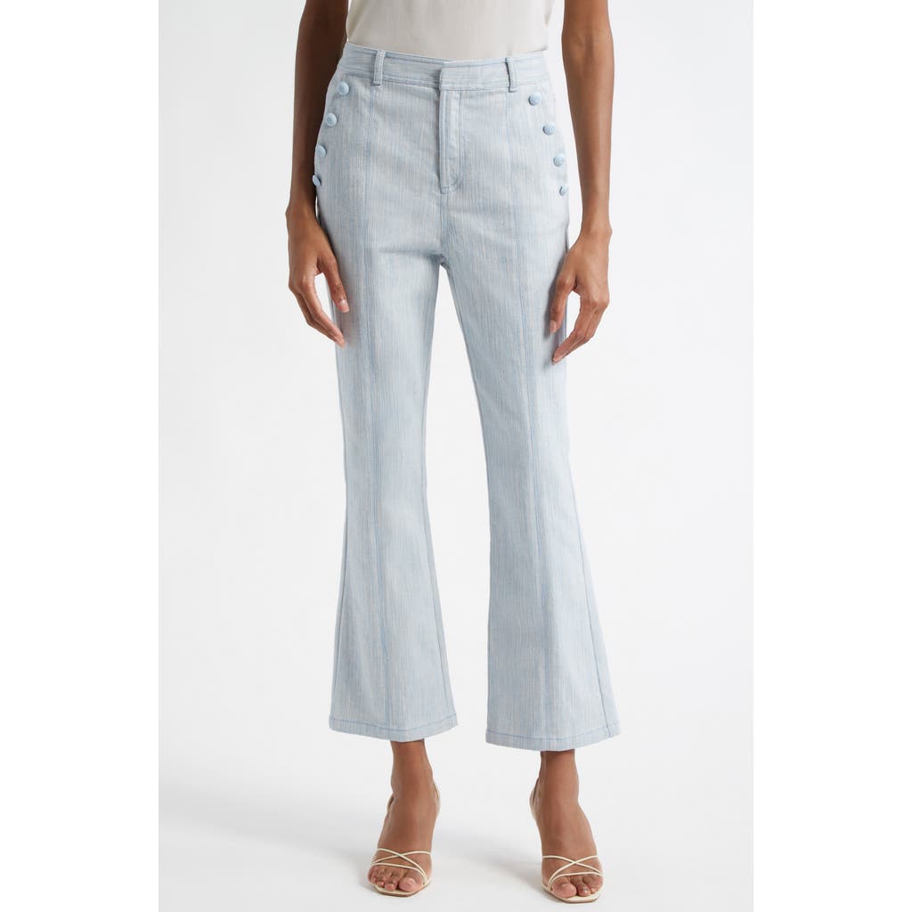 Cinq À Sept Linda Mélange Kick Flare Pants In Blue