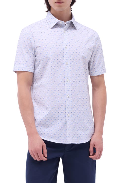 Miles OoohCotton® Whiskey Print Short Sleeve Button-Up Shirt