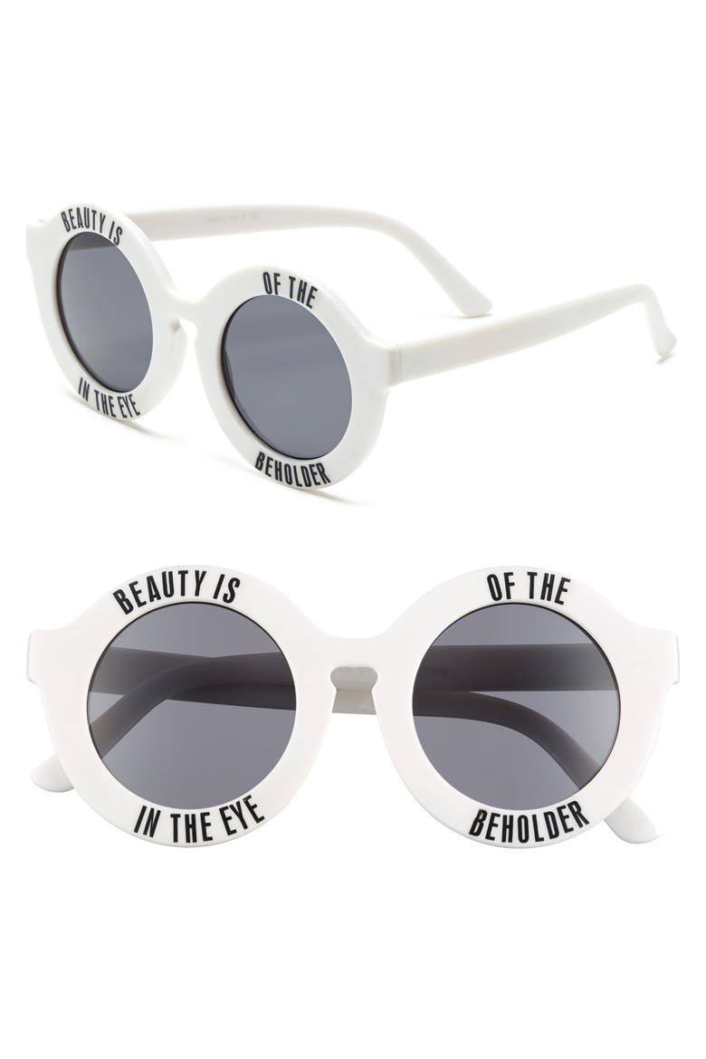 FE NY 'Cross My Heart' 44mm Sunglasses, Main, color, WHITE