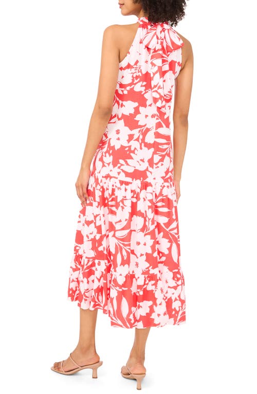 Vince Camuto Print Tie Back Maxi Dress In Multi