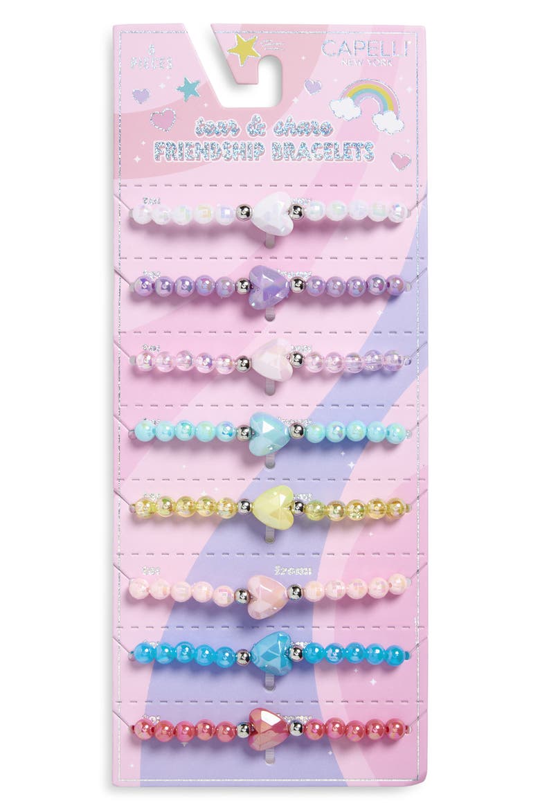 Kids' Tear & Share 8-Pack Assorted Friendship Bracelet Set, Main, color, PURPLE MULTI