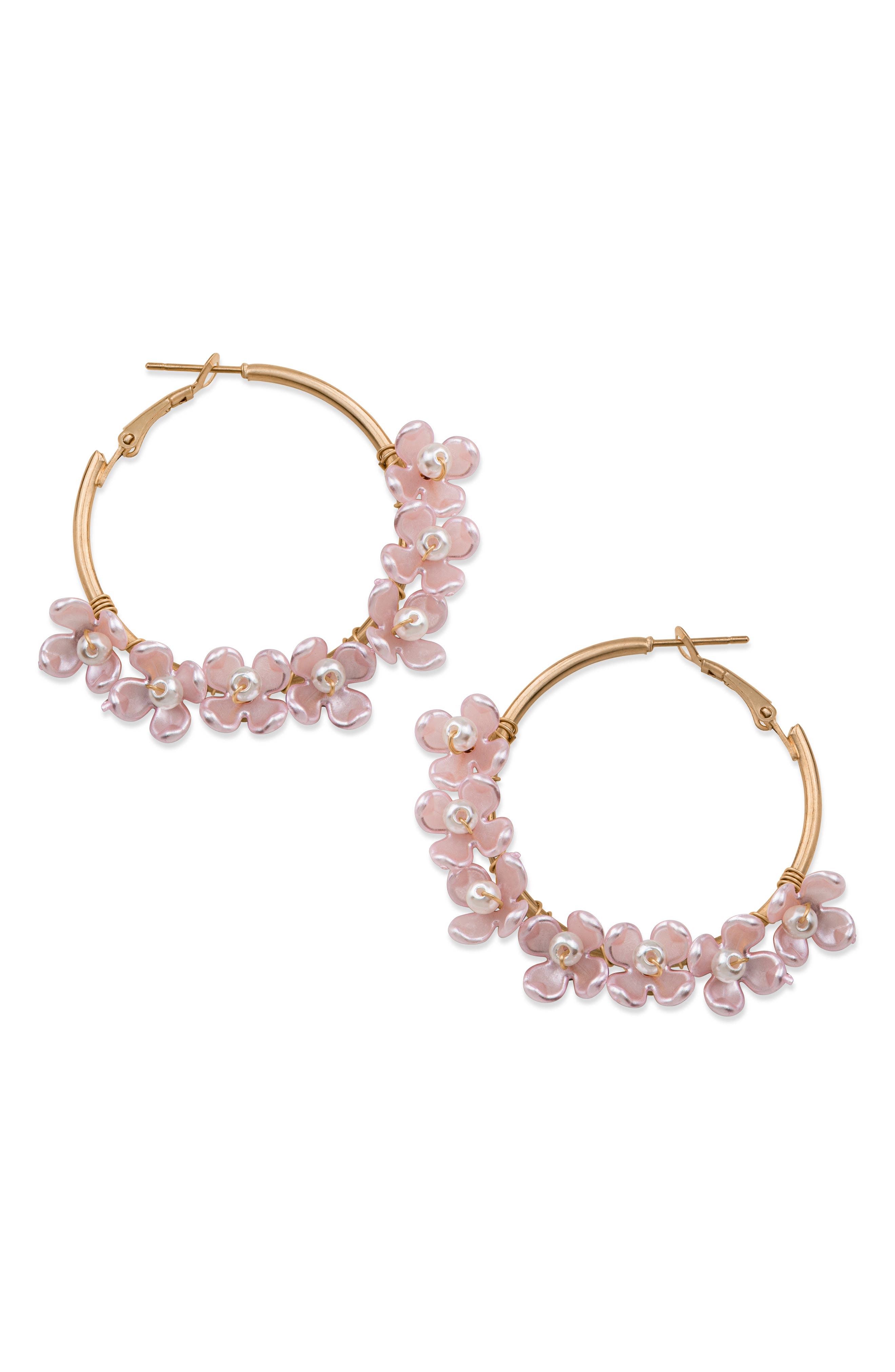 JARDIN Floral Beaded Hoop Earrings