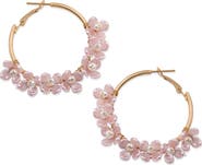 JARDIN Floral Beaded Hoop Earrings