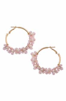 JARDIN Floral Beaded Hoop Earrings