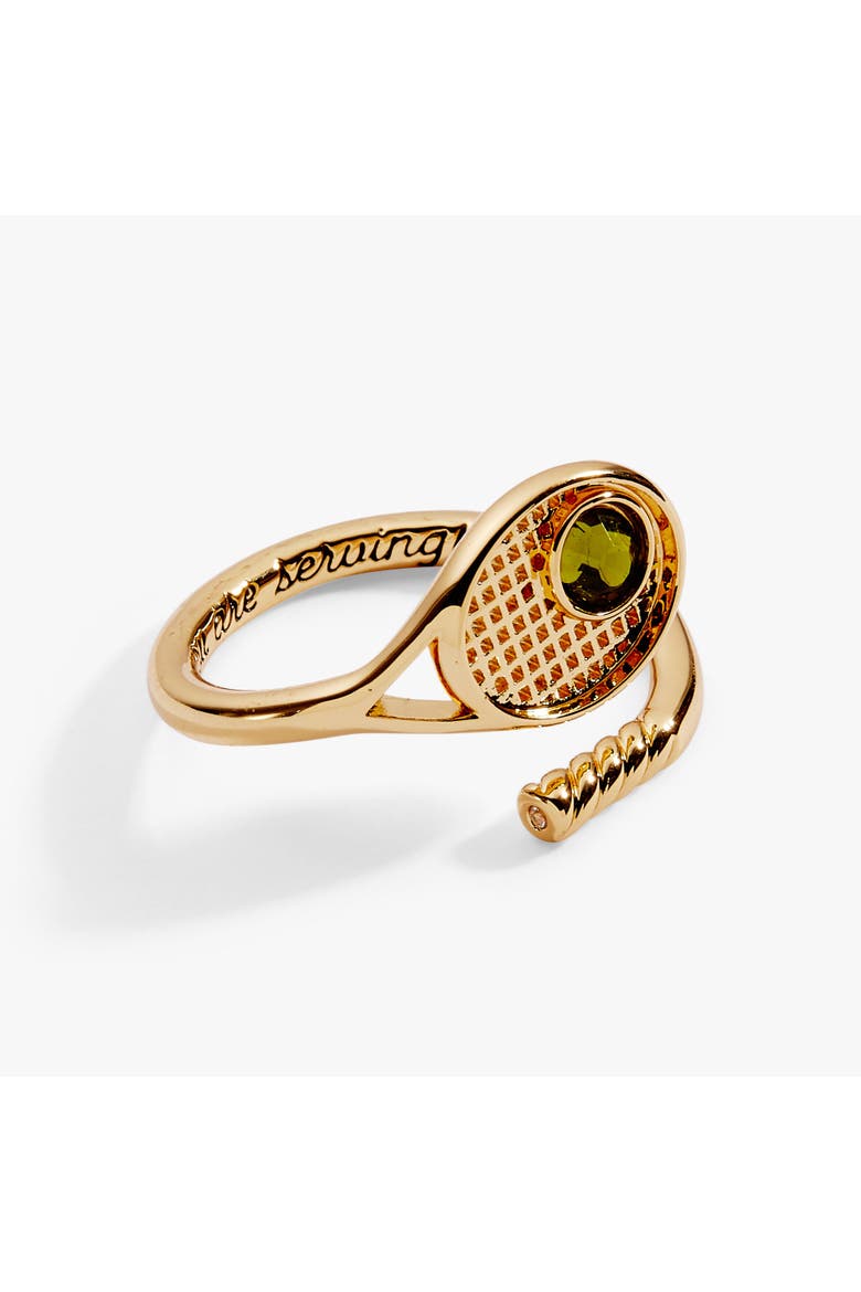Tennis Racket 'You Are Serving' Wrap Ring, Main, color, Gold