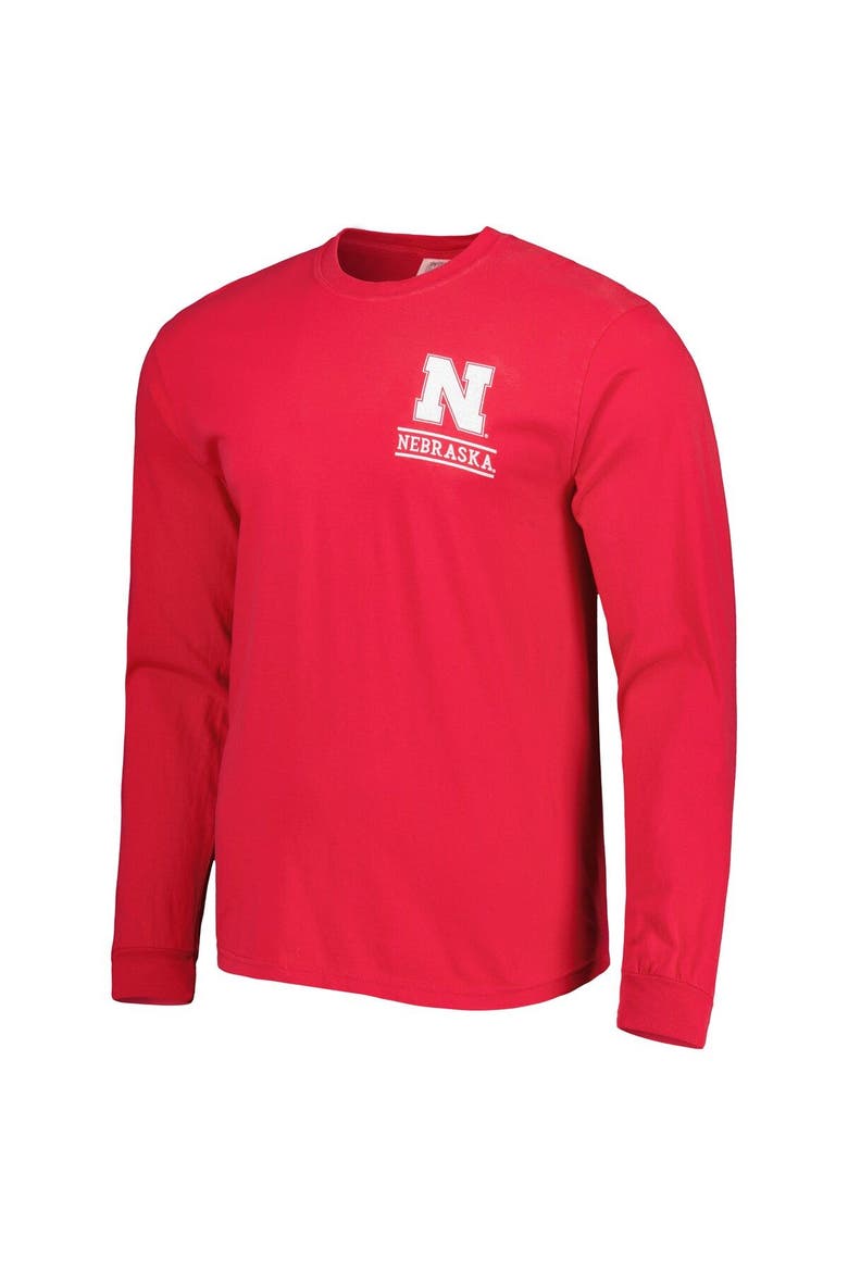 Men's Scarlet Nebraska Huskers Circle Campus Scene Long Sleeve T-Shirt, Alternate, color, Scarlet