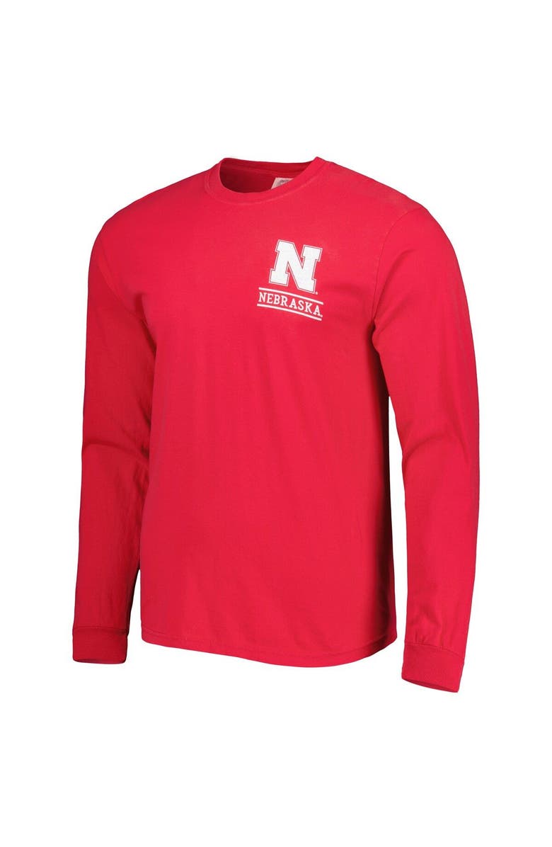 IMAGE ONE Men's Scarlet Nebraska Huskers Circle Campus Scene Long Sleeve T-Shirt, Alternate, color, Scarlet
