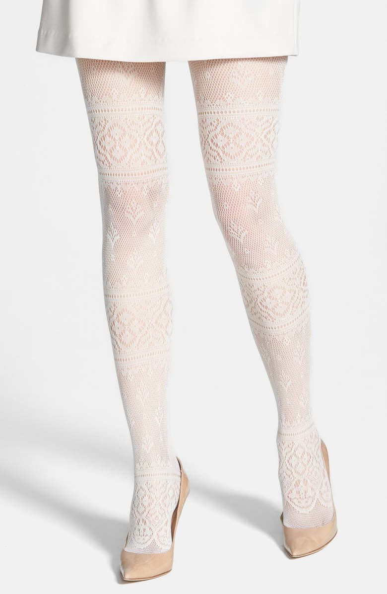 Kensie Lace Stripe Tights, Main, color,