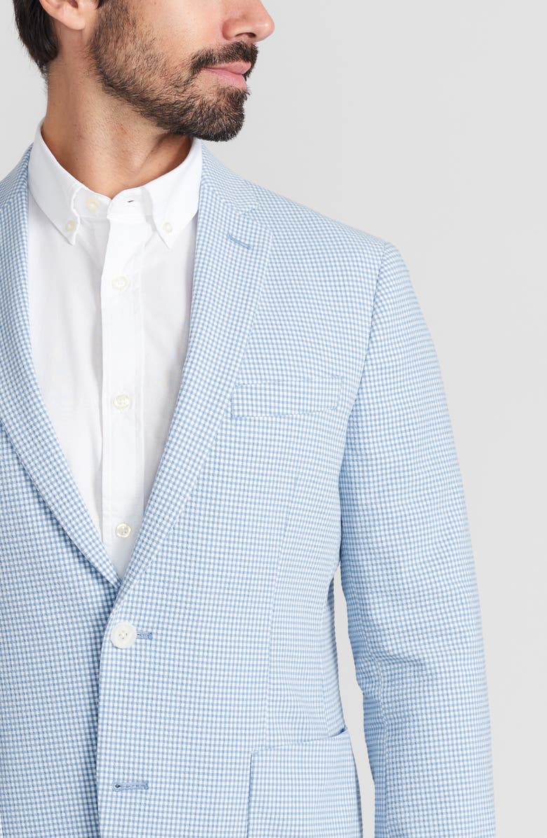 SAVILE ROW CO Blue Check Seersucker Sport Coat, Alternate, color, Blue