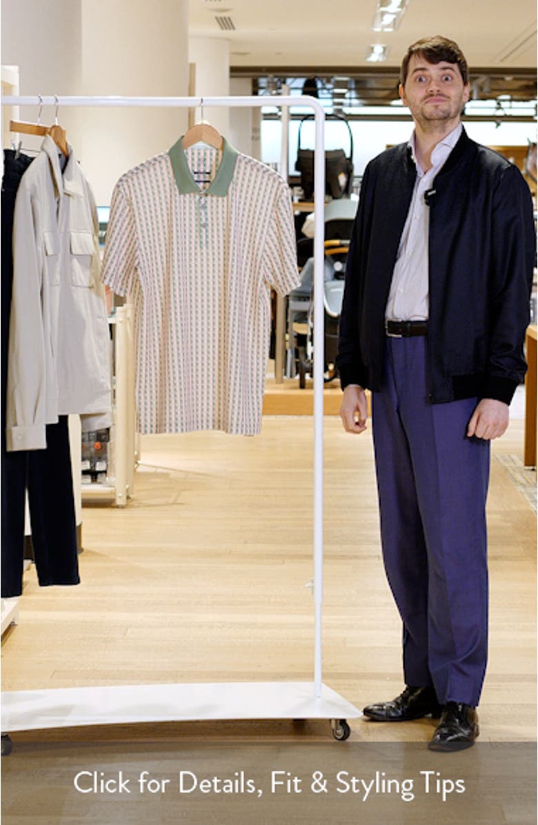 Greens Stripe & Golf Ball Print Piqué Performance Golf Polo, sales video thumbnail