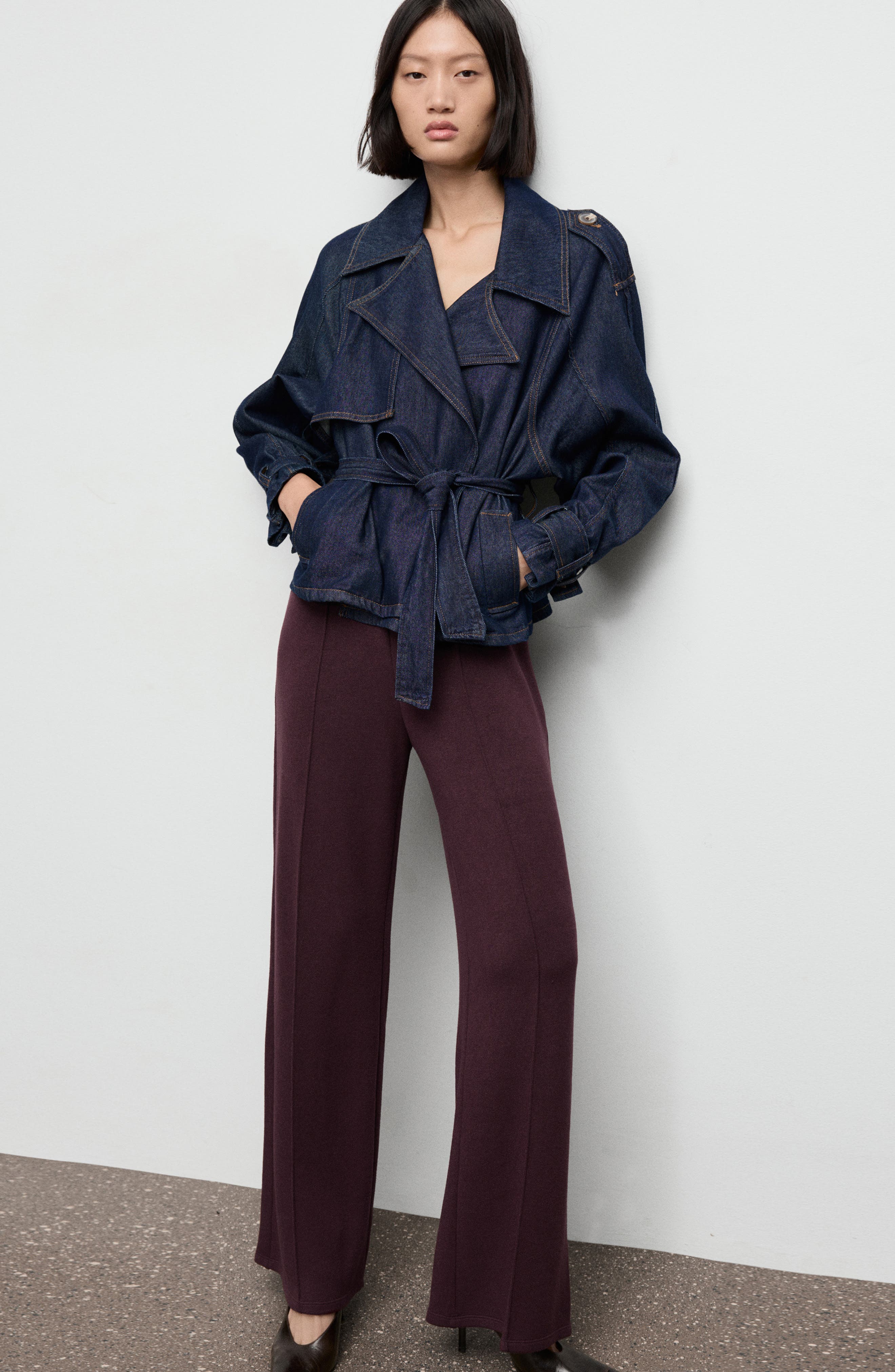 Pleated Wide Leg Pull-On Pants - image 2