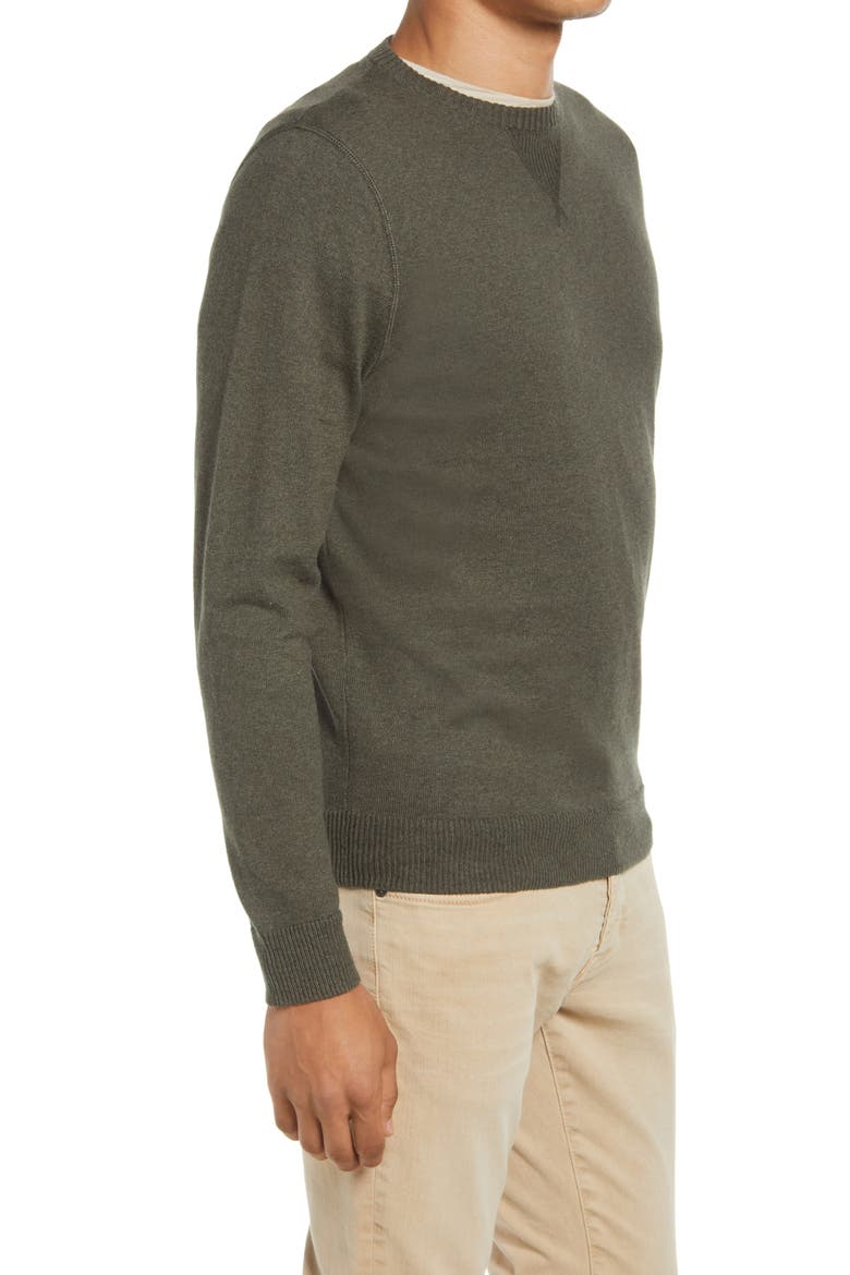 Cotton & Cashmere Crew Sweater, Alternate, color, OLIVE NIGHT