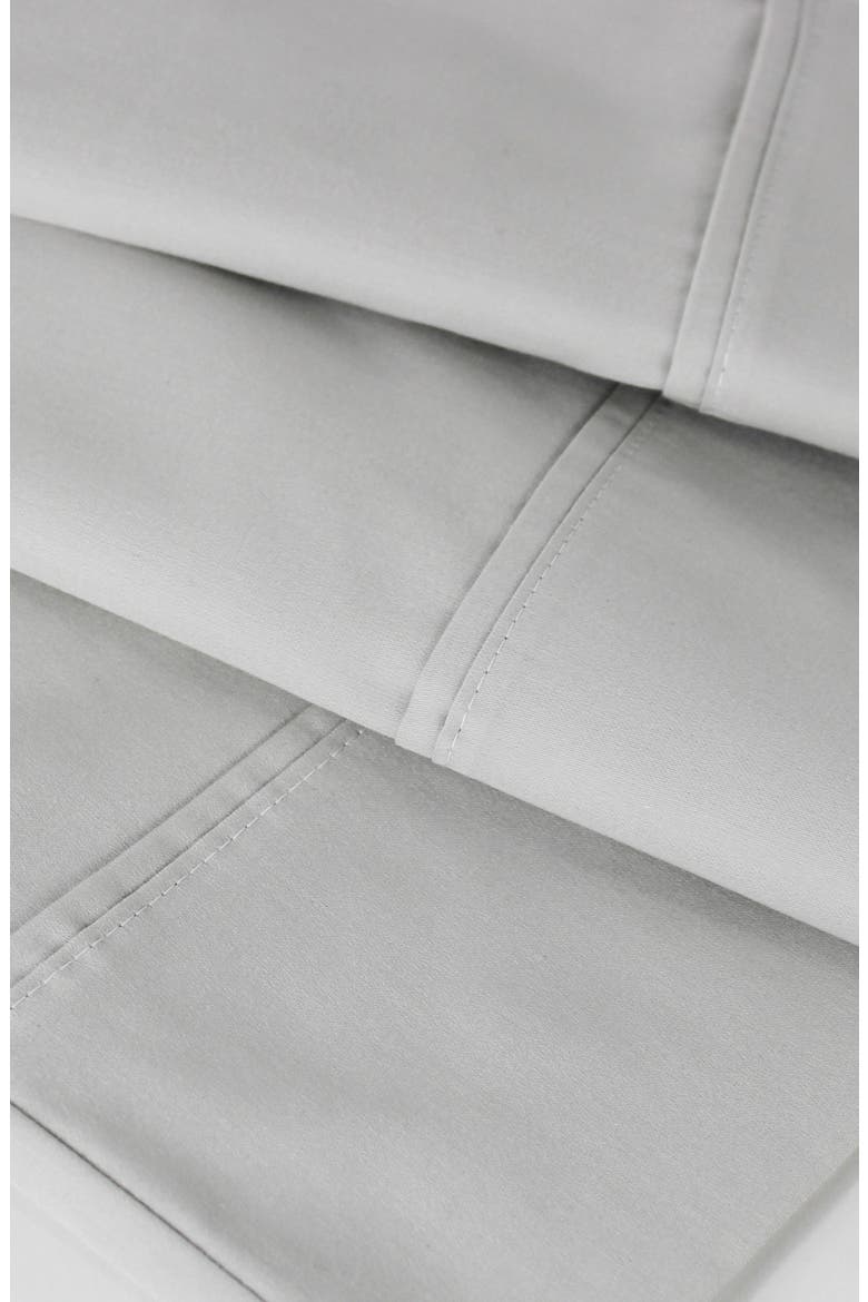 Pleat Detail 400 Thread Count Sheet Set with Bonus Pillowcases, Alternate, color, LIGHT GREY